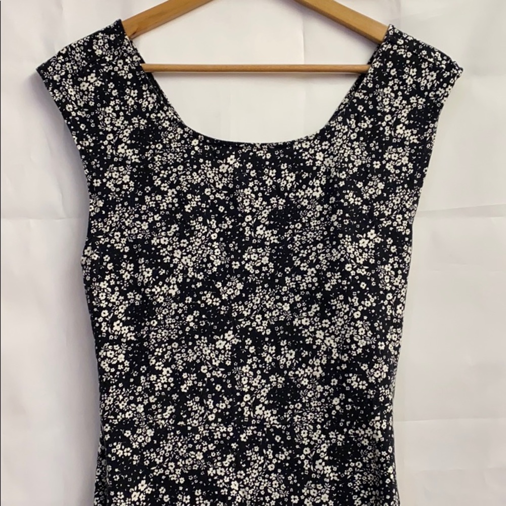 American Eagle Flower Printed Black Dress